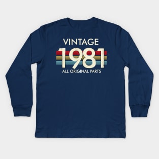 Vintage 1981 All Original Parts Kids Long Sleeve T-Shirt